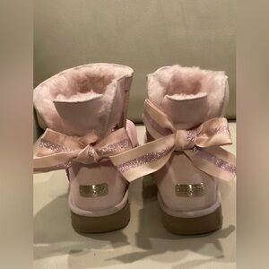 Pink Ankle Boots with Bows